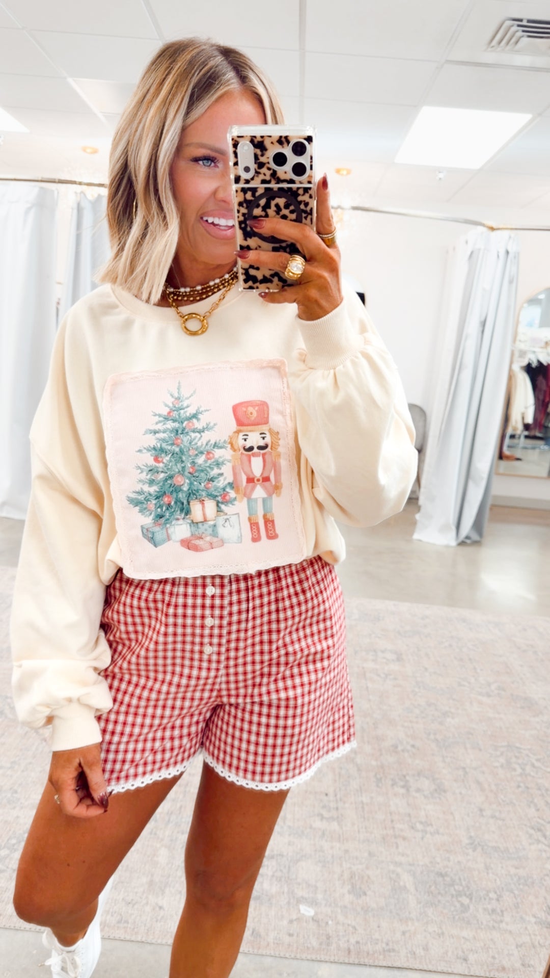 Corduroy Patch Christmas Sweatshirt
