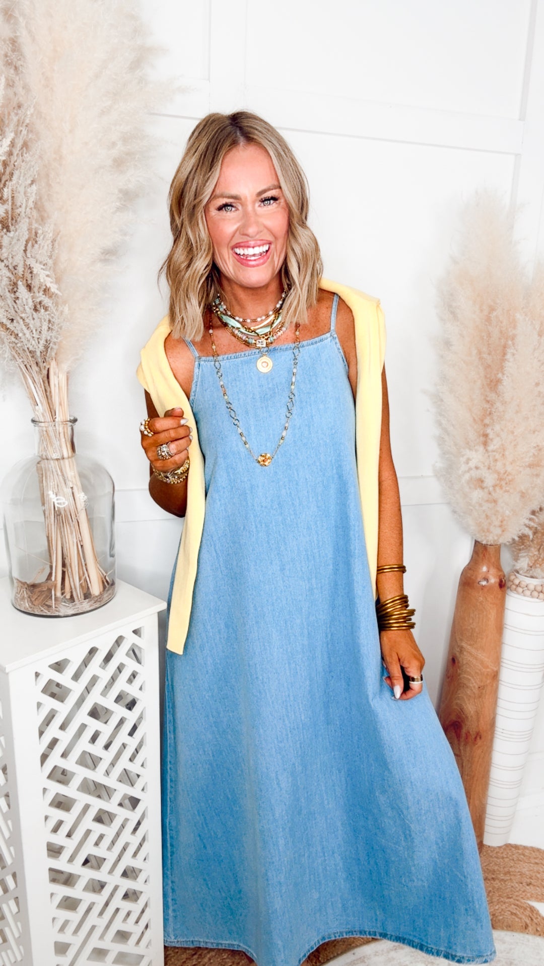 Classic Chambray Midi Dress