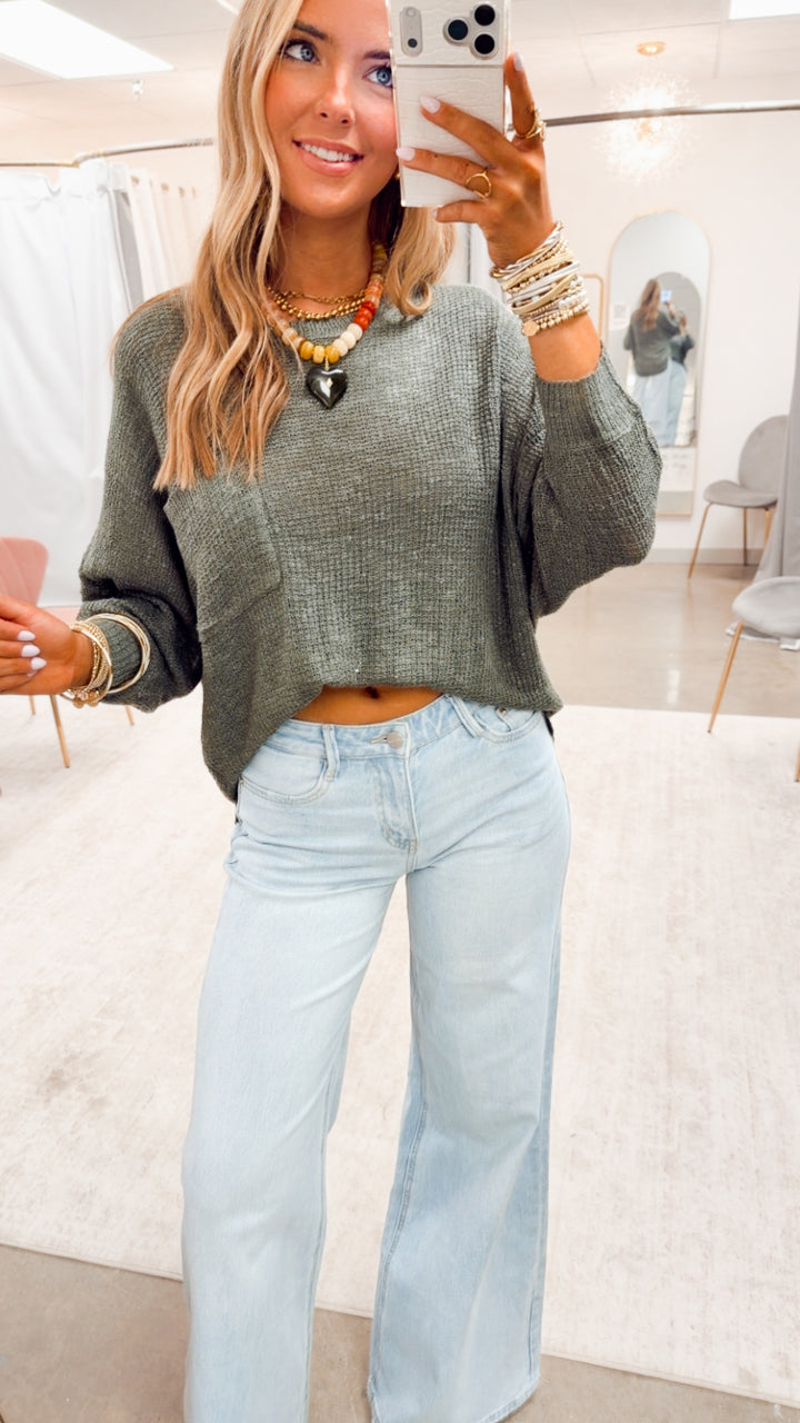 Dolman Sleeve Knit Sweater-Winter Forest