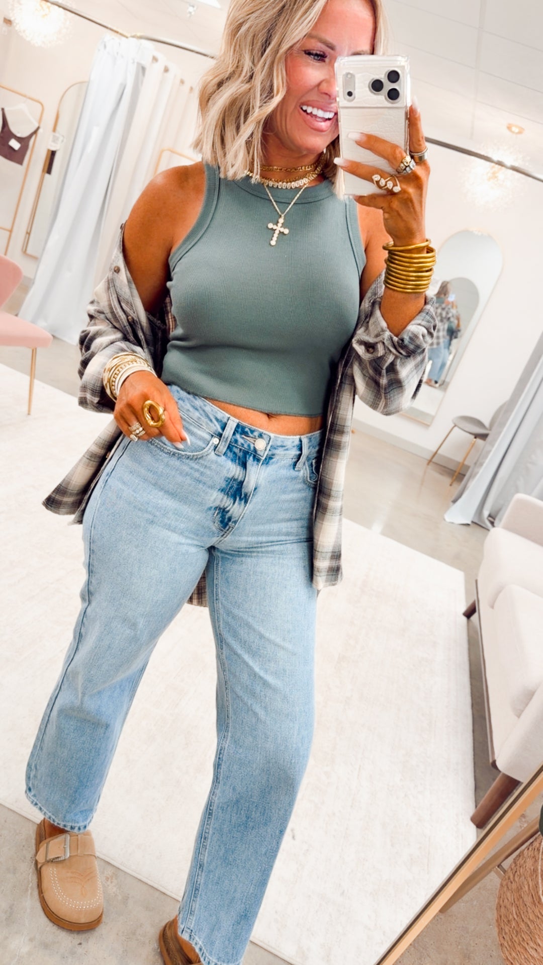 Petalwood Flannel Top