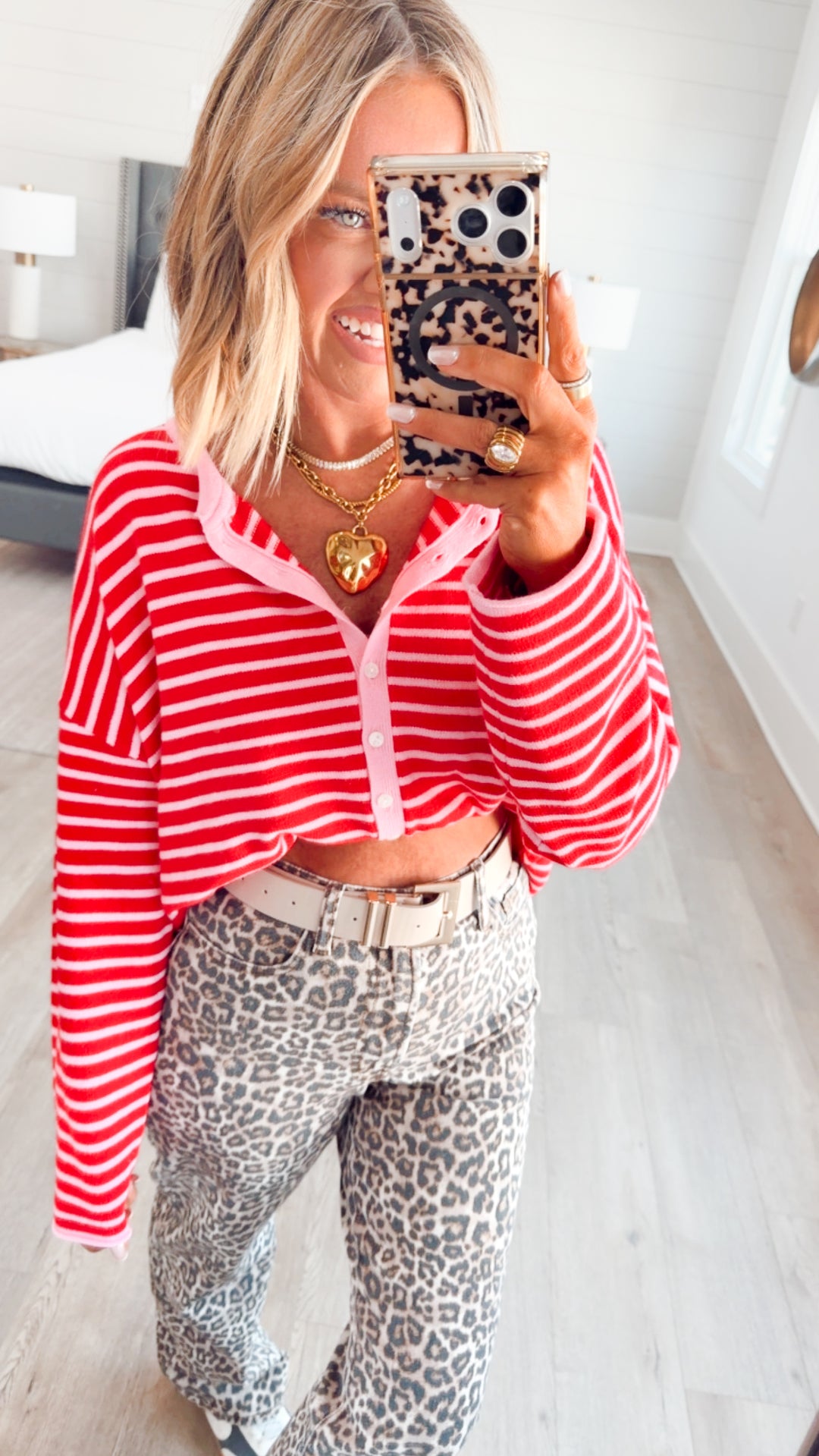 The Blush Hour Cardigan Top-Pink/Red