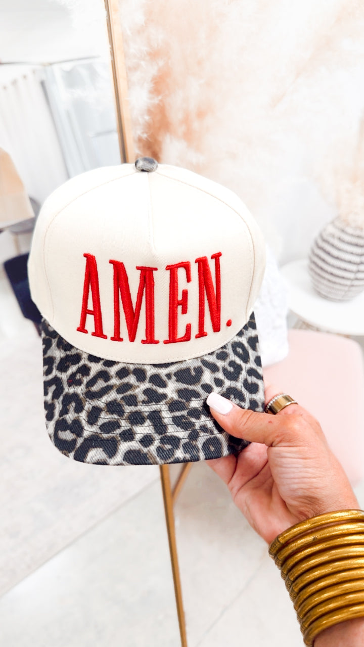 Amen Leopard Trucker Hat