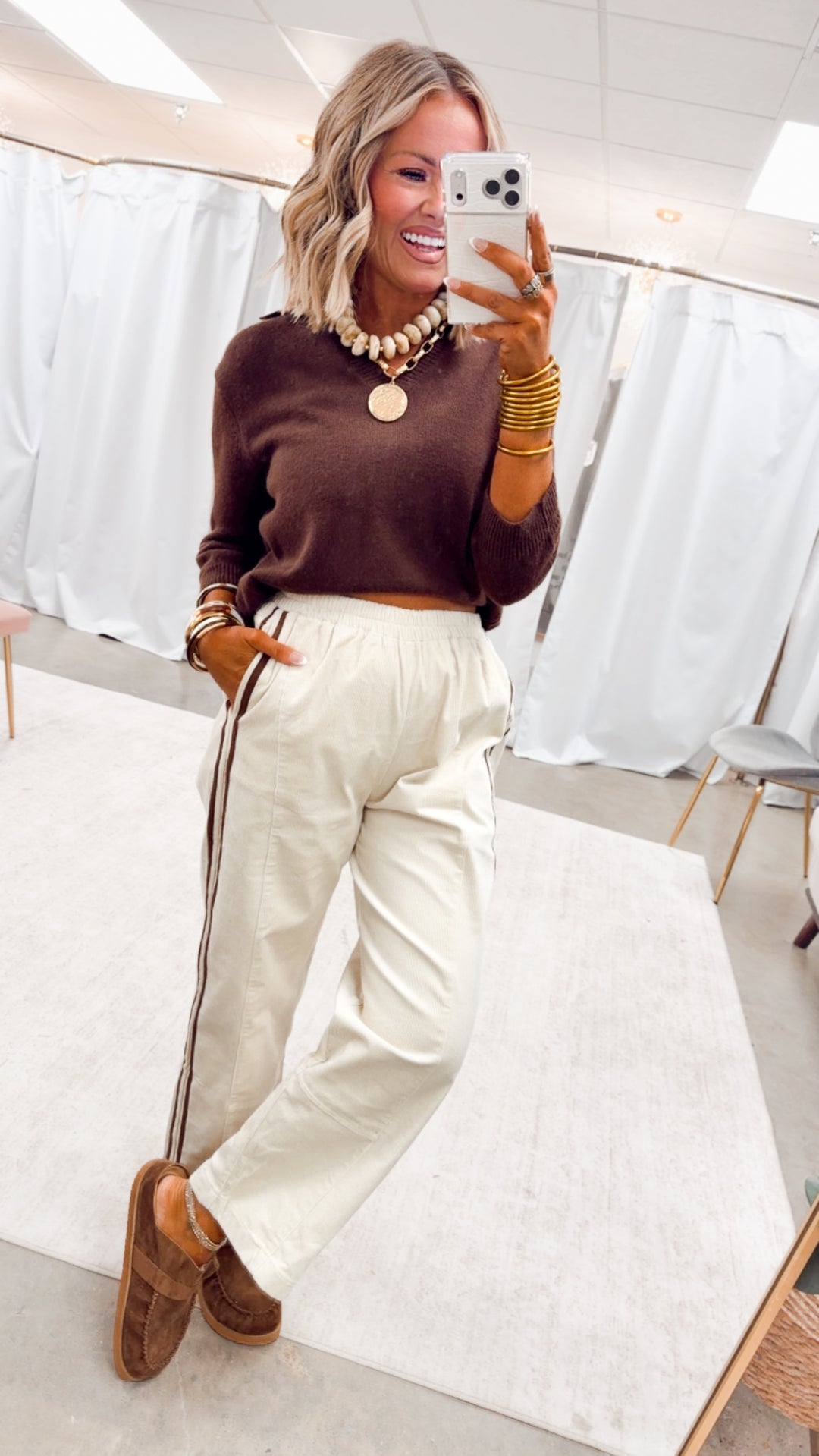 The Hampton House Sweater-Chocolate