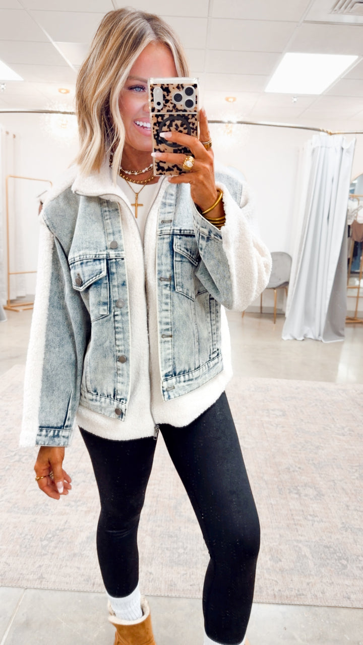 The Teddy & Denim Mixed Media Jacket
