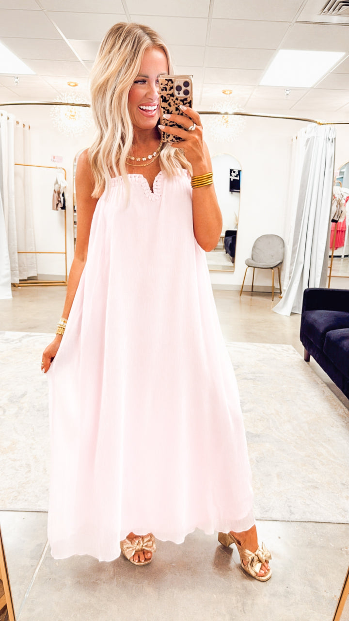 Summer Breeze Midi Dress-Lt Pink