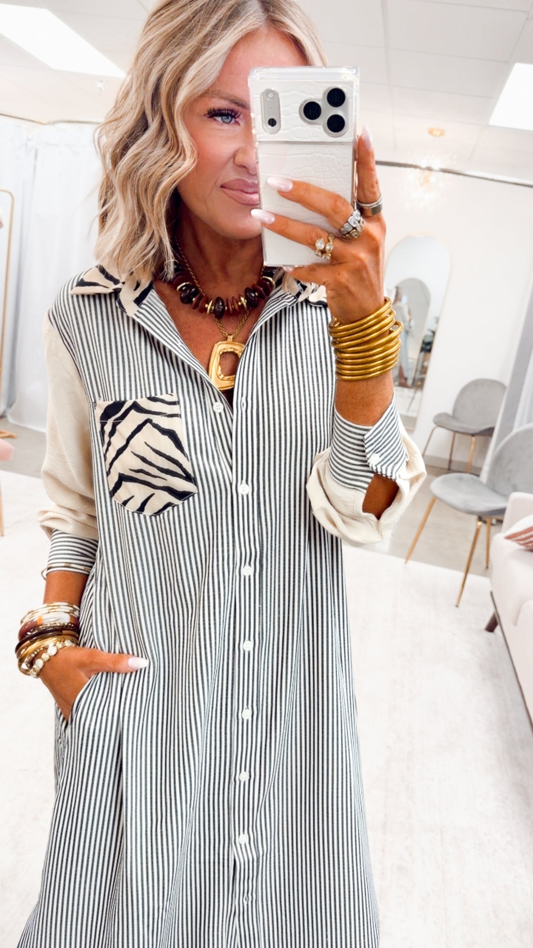 The Wild at First Stripe Dress