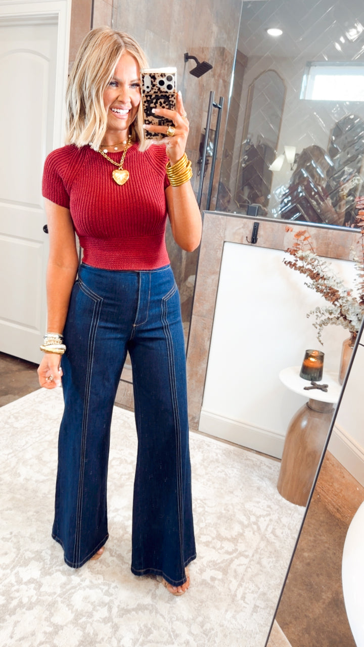 Felicity Tie Top-Ruby