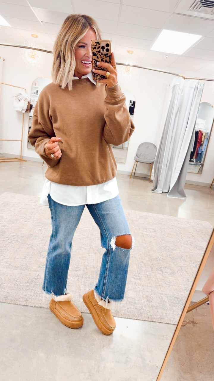 Deep Camel Rustic Ease Sweatshirt