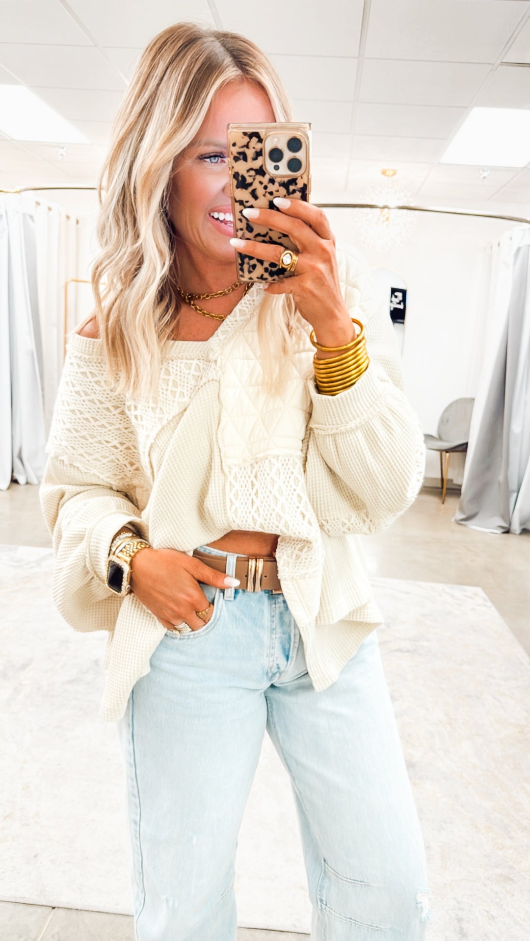 Indie Stitch Top-Oatmeal