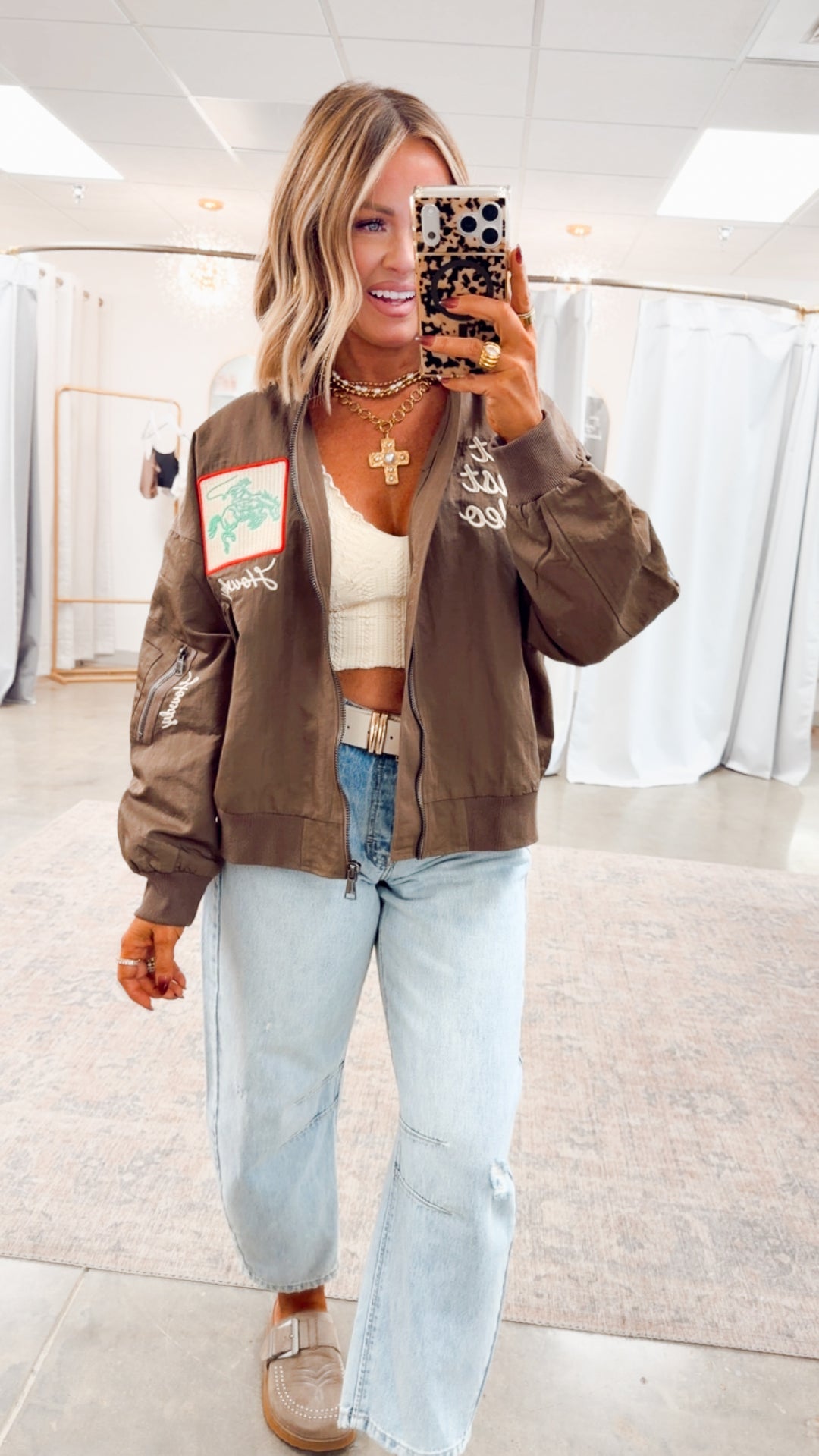 West League Bomber Jacket-Mocha Mousse