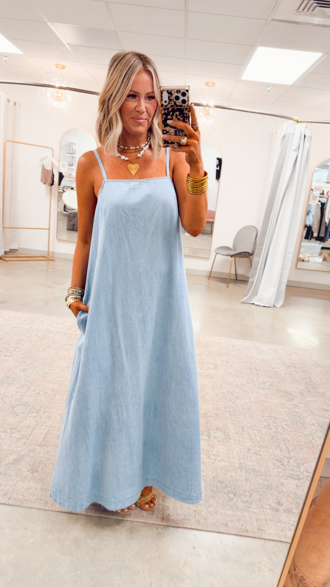 Cheyenne Denim Maxi Dress