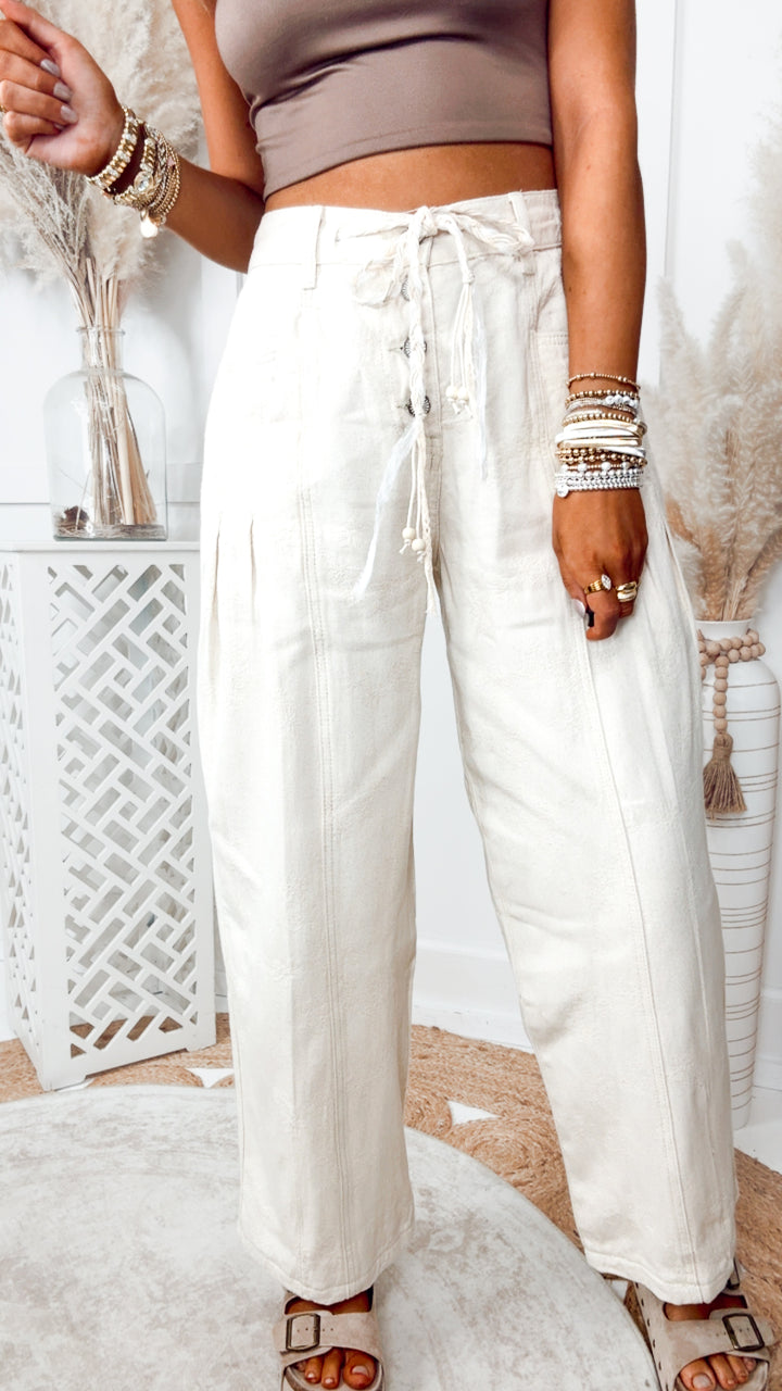 The Willow Haze Pants-Natural