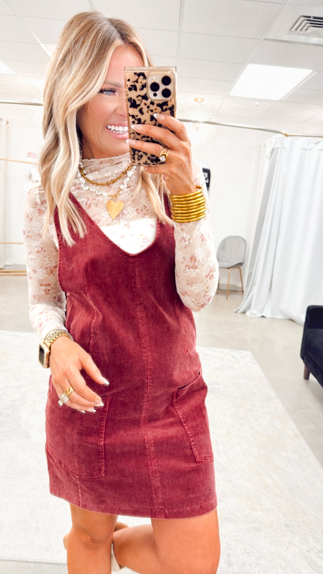 Corduroy Overall Dress