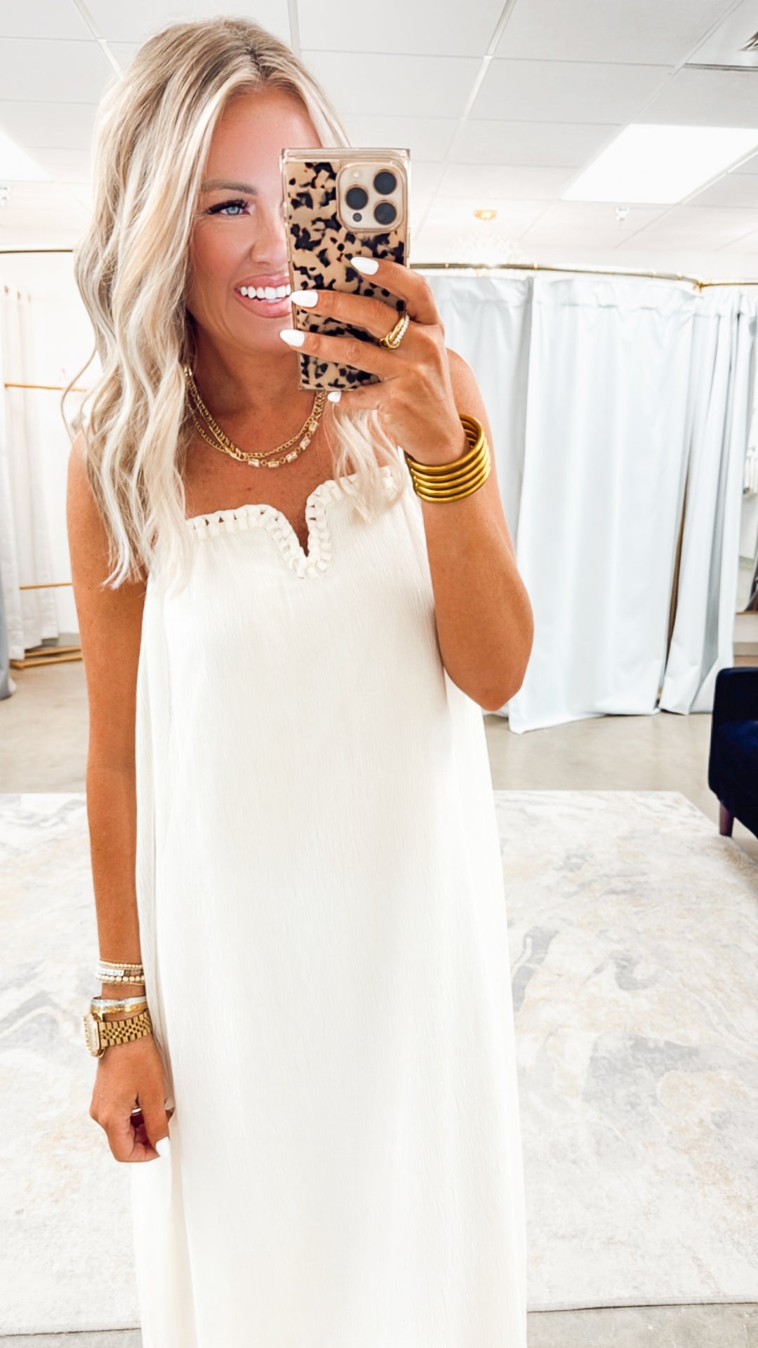 Summer Breeze Midi Dress-Ivory