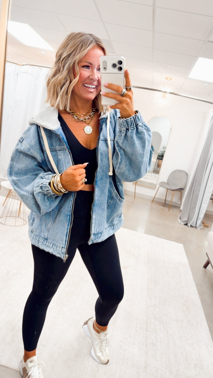 Lainey Hooded Denim Jacket