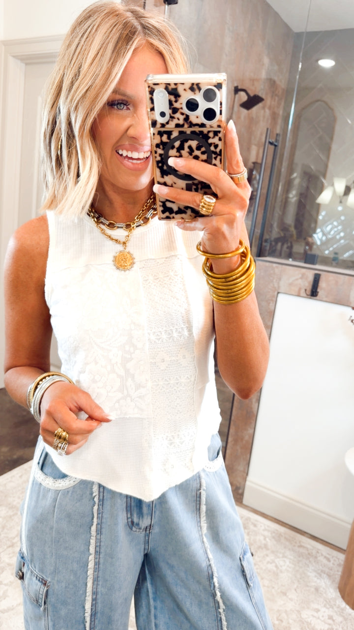 Lola Panel Tank-Off White