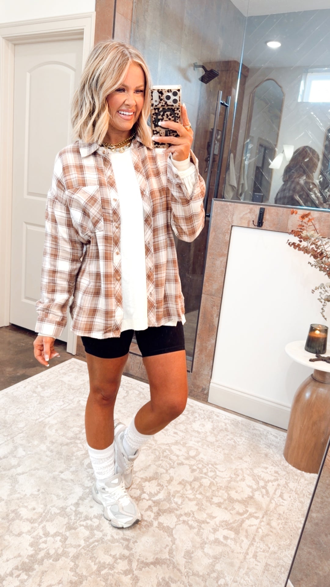 Mocha Flannel Top
