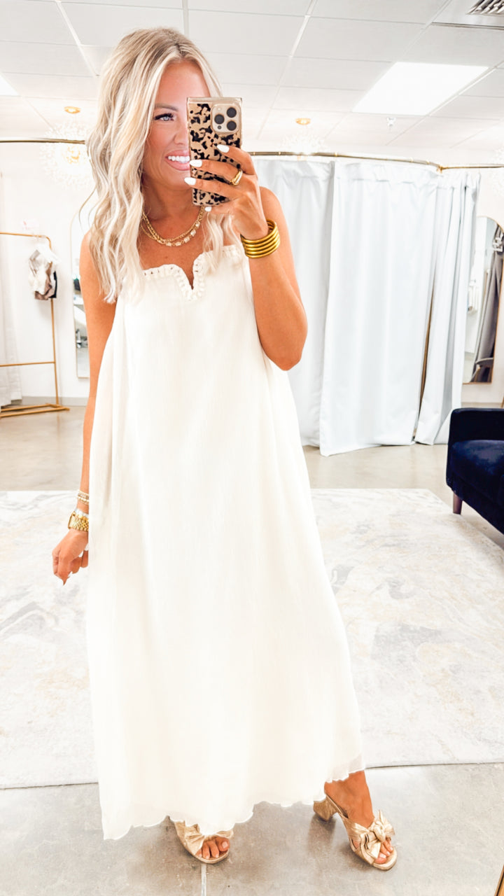 Summer Breeze Midi Dress-Ivory