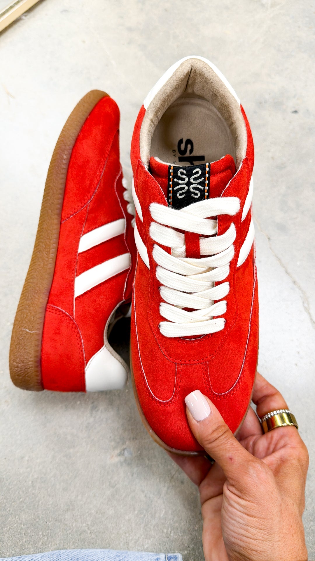 Renee Sneaker-Red Suede