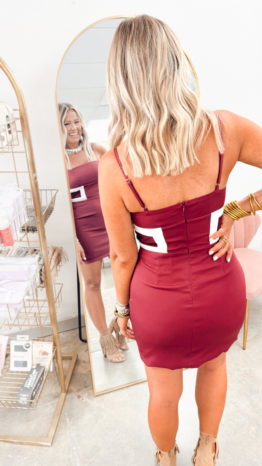 Color Block Mixed Mini Dress