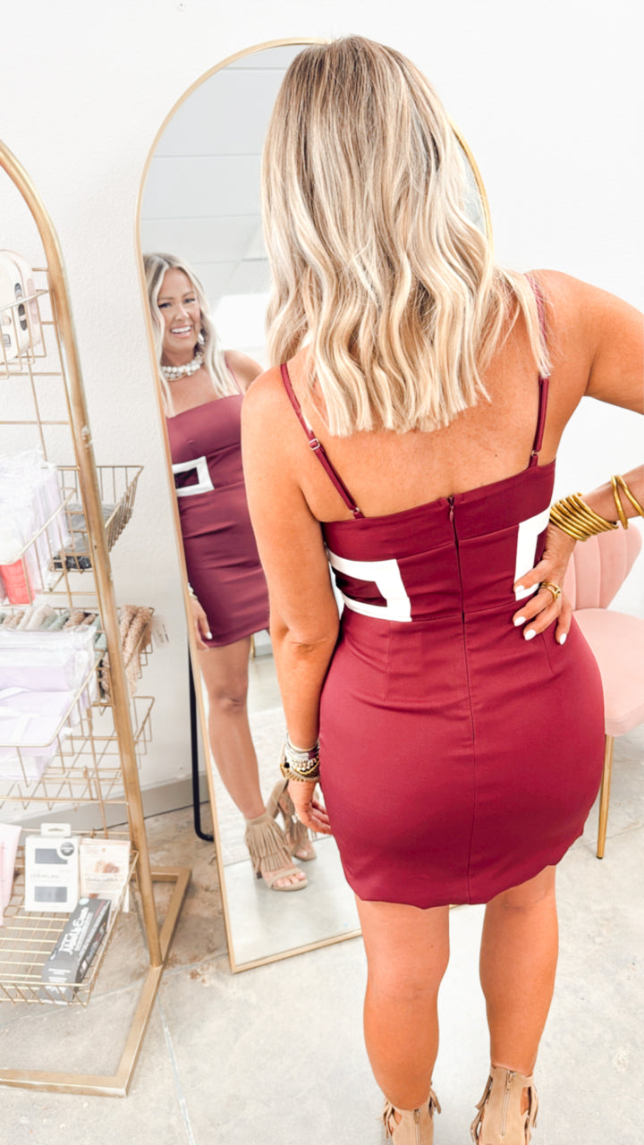 Color Block Mixed Mini Dress