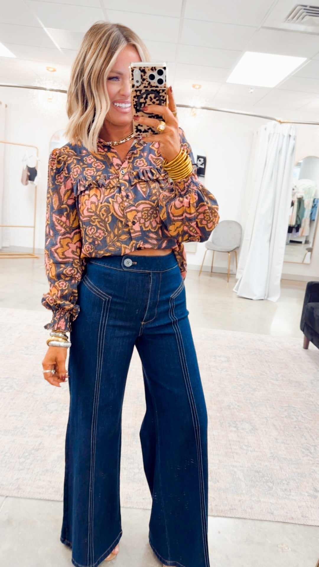 Jules Floral Ruffle Blouse