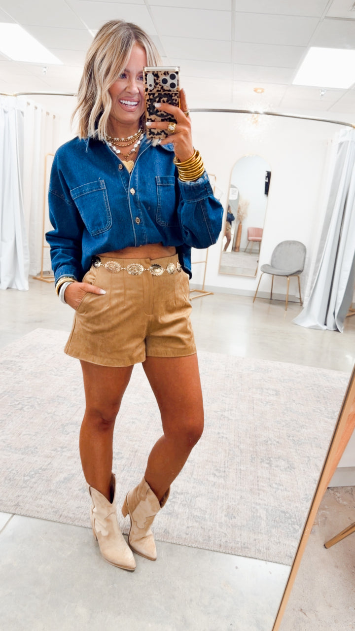 The Lariat Shorts-Tan