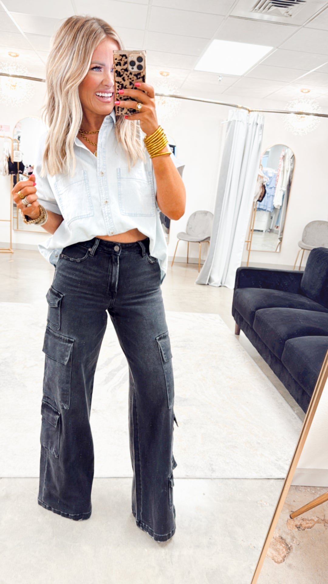 Casual Chambray Top