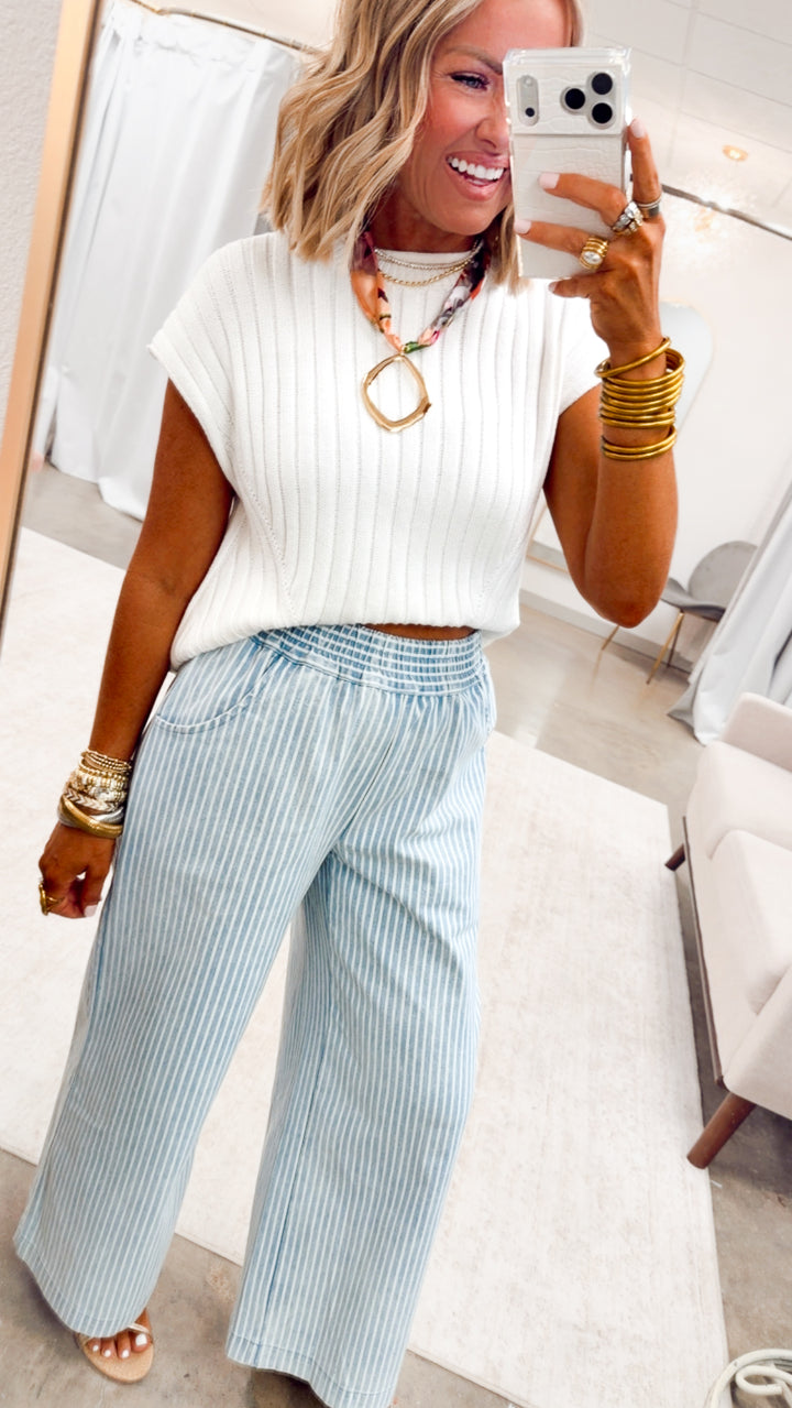 The Verity Stripe Denim Pants