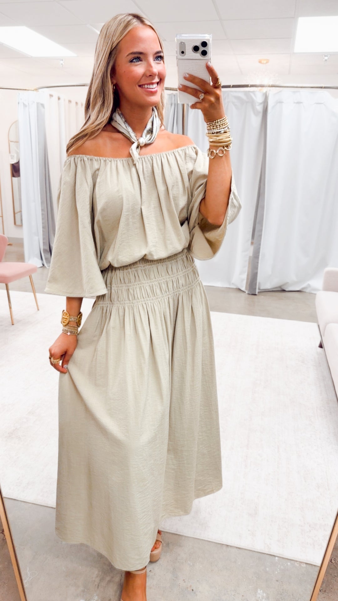 The Dahlia Maxi Skirt Set-Dried Herb