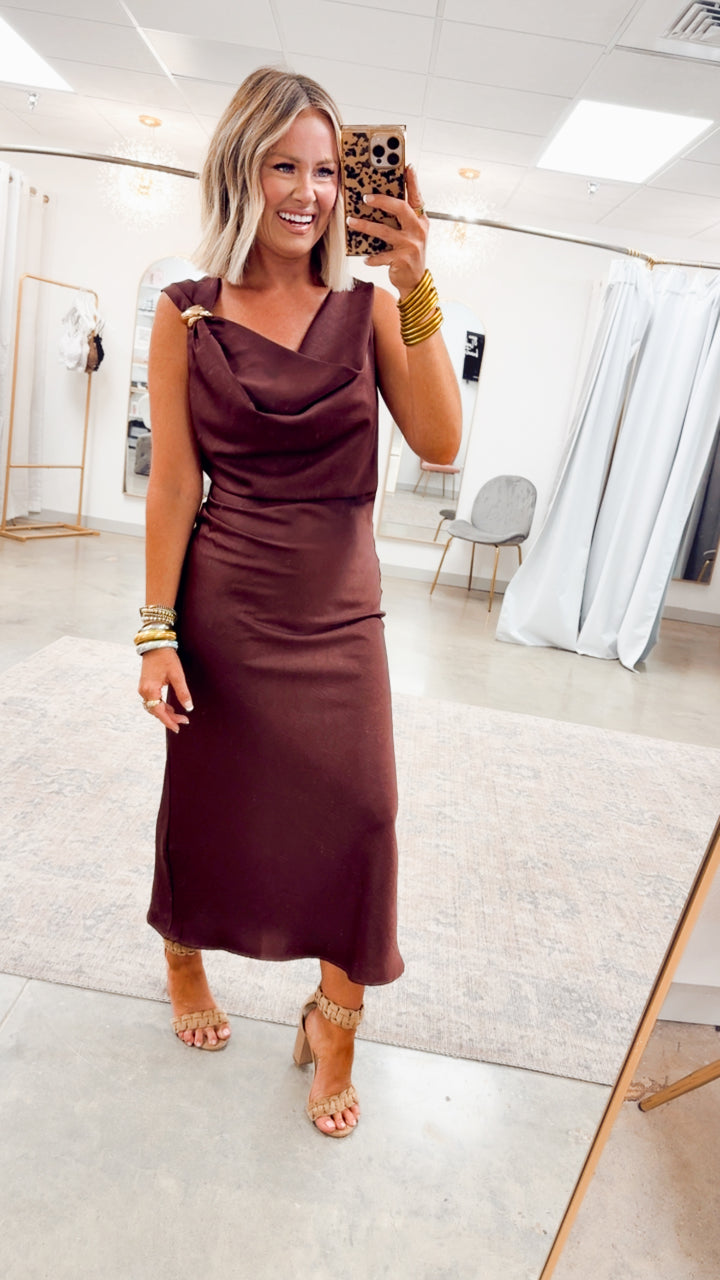 The Fiora Midi Dress-Dark Fig