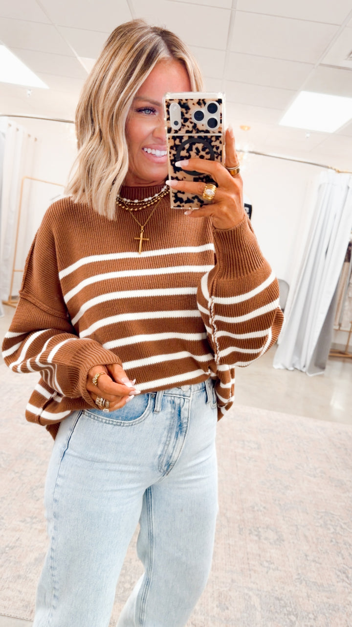 The Camel Stripe Pullover