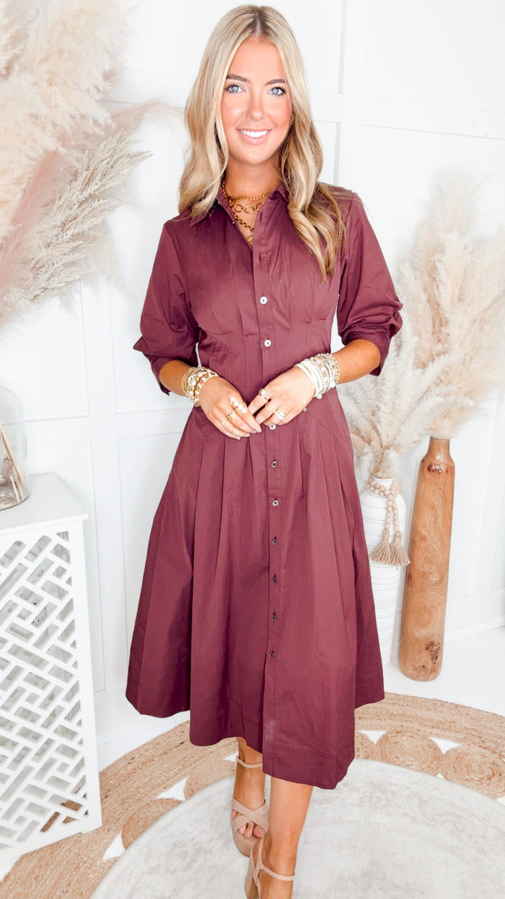 The Saint Claire Dress-Bordeaux