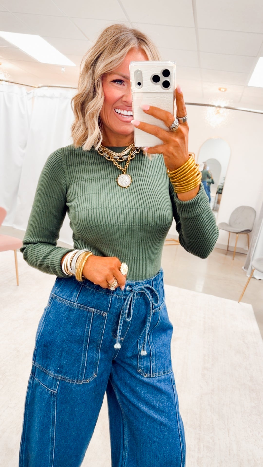 The Pretty Lines Sweater-Moss