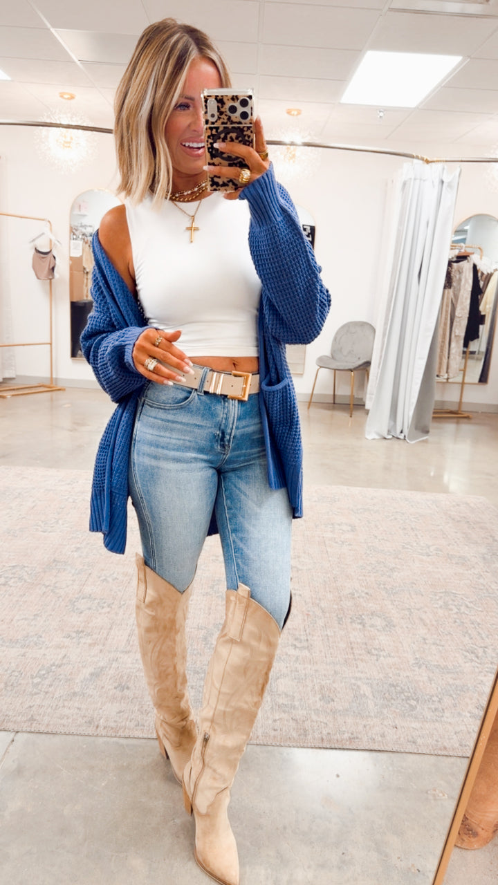 Marlin Waffle Weave Cardigan