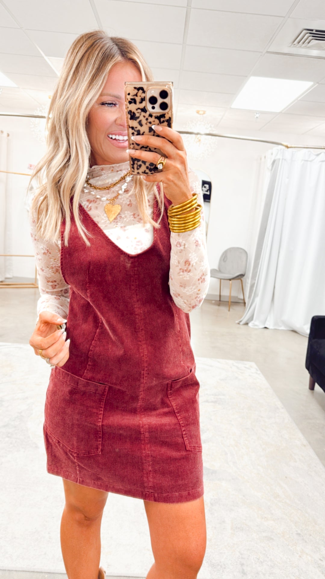 Corduroy Overall Dress