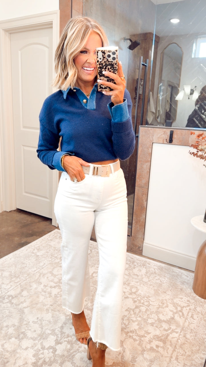 The Easton Collared Sweater Top