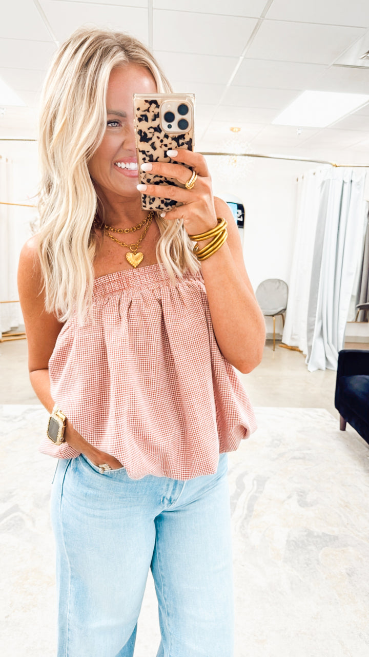 Gingham Bubble Hem Convertible