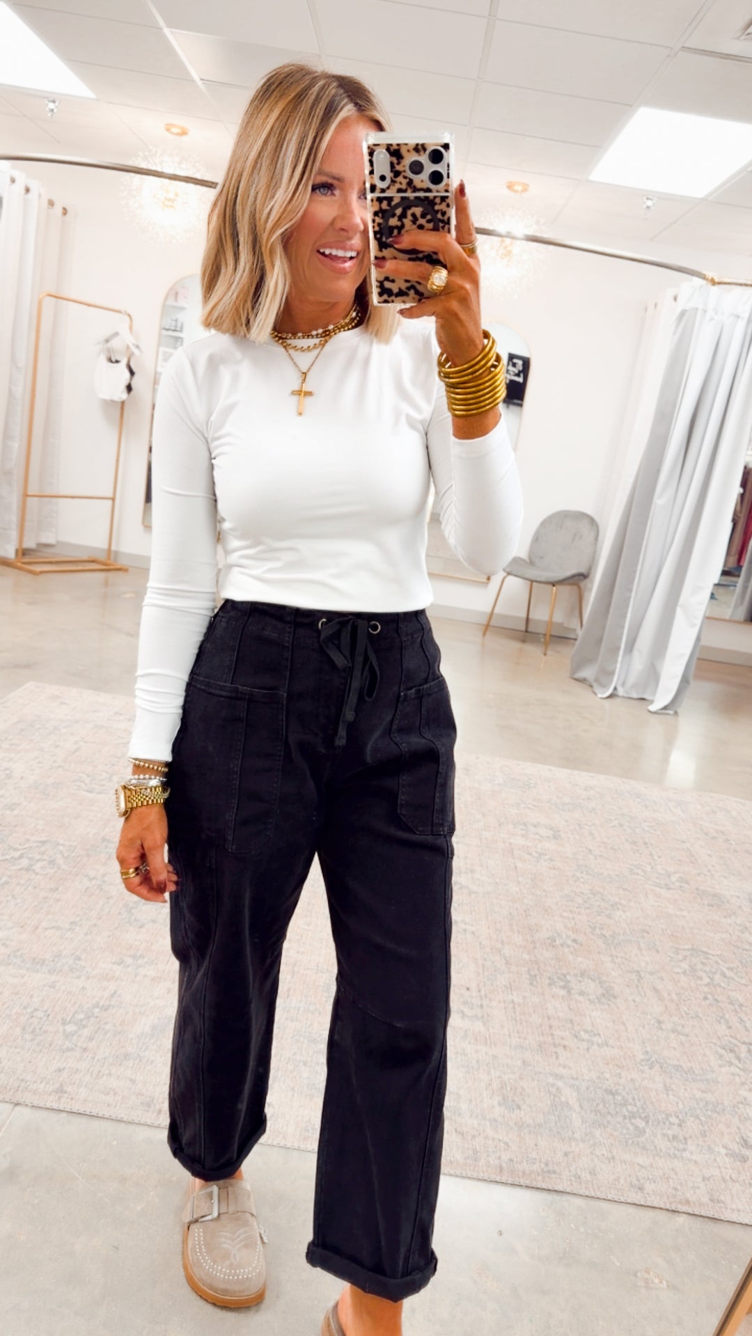 Laken Round Neck Top-White