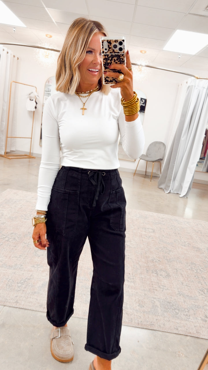 Laken Round Neck Top-White