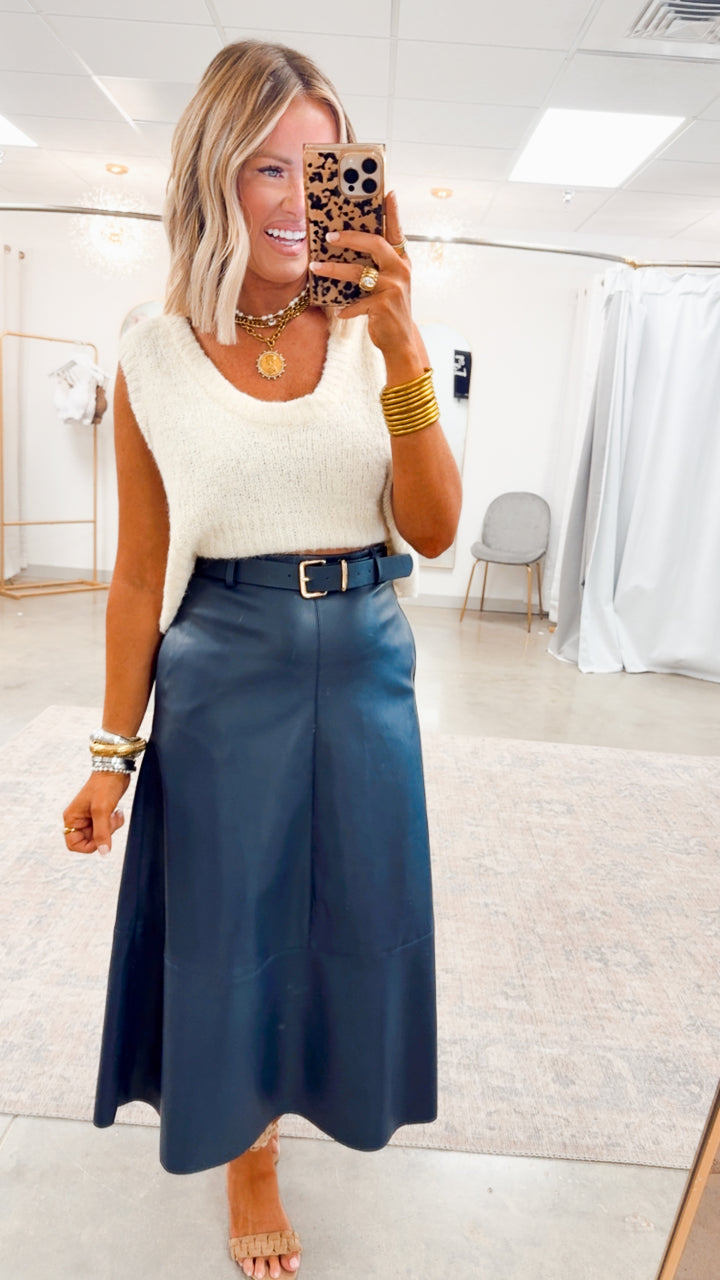 Charlotte Rae Midi Skirt-Midnight