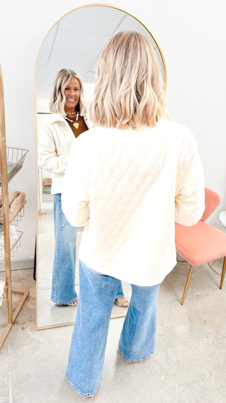 Ivy Quilted Jacket-Cream