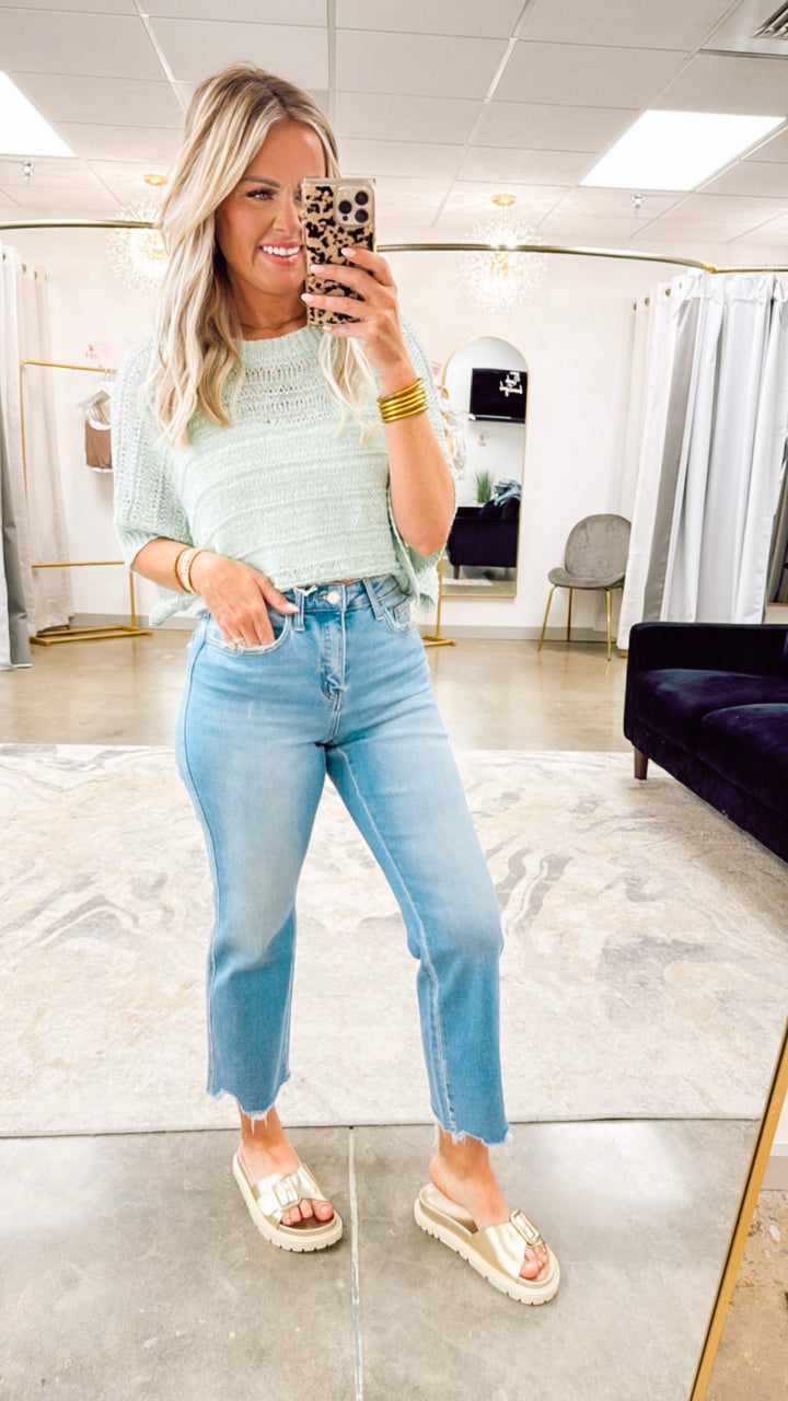 The Ella High-Rise Crop Straight Jeans