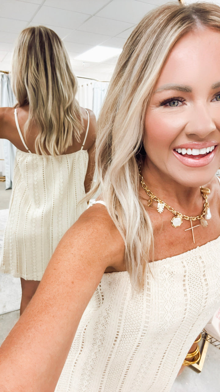 The Isla Crochet Mini Dress