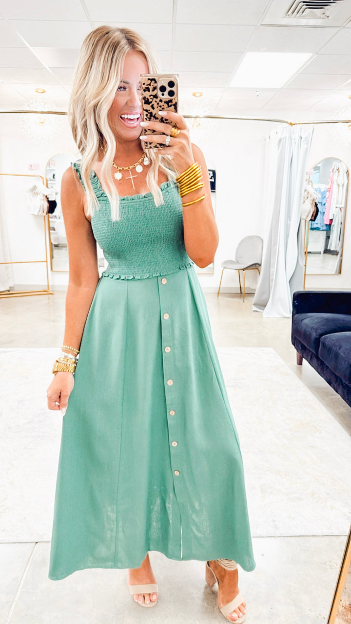 The Clara Smocked Midi Dress