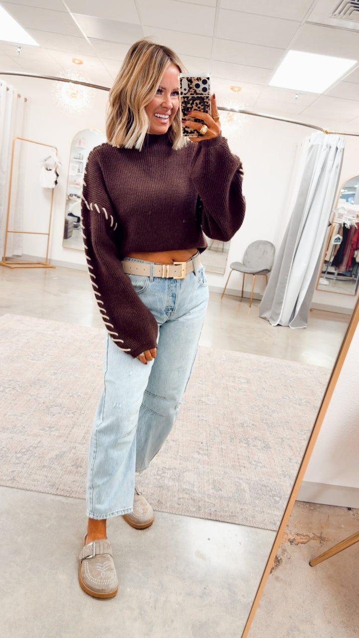 Chestnut Fog Sweater-Brown Sand