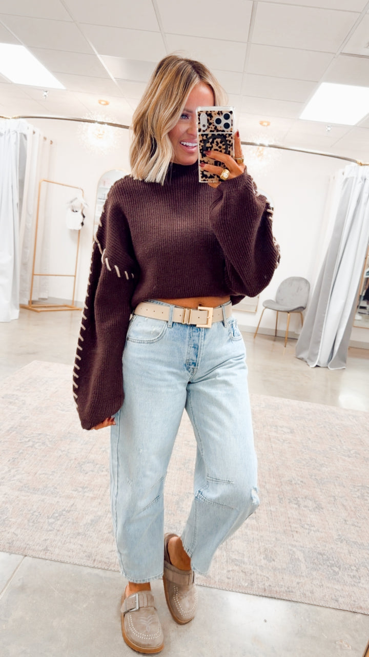 Chestnut Fog Sweater-Brown Sand