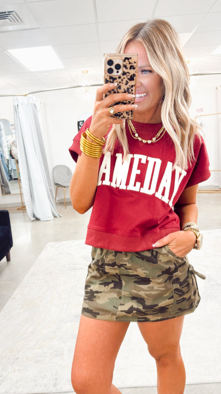 The Gameday Cropped Sweat Tee