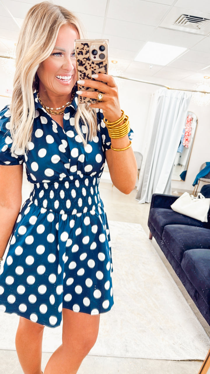 Polka Charm Mini Dress