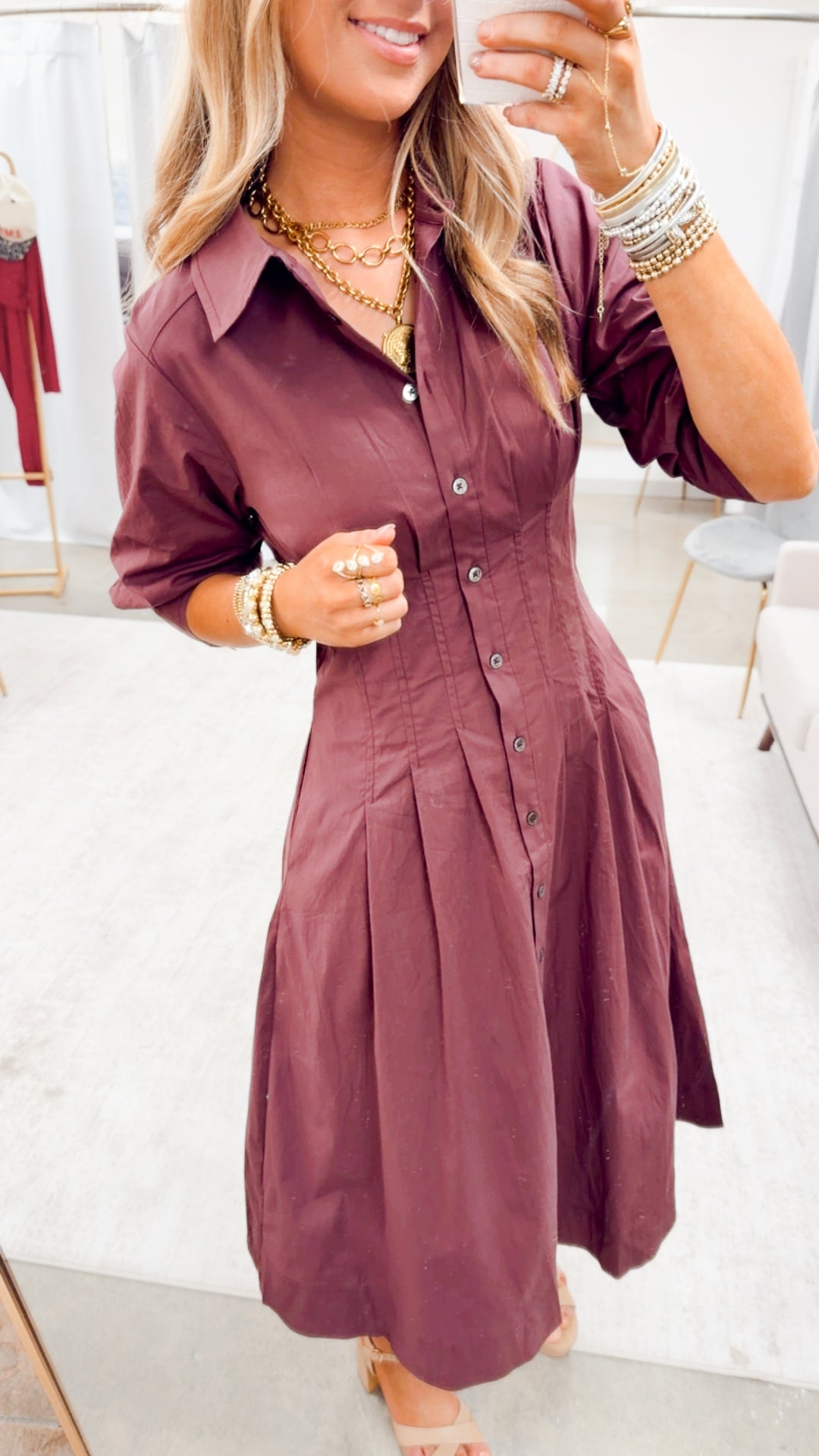 The Saint Claire Dress-Bordeaux